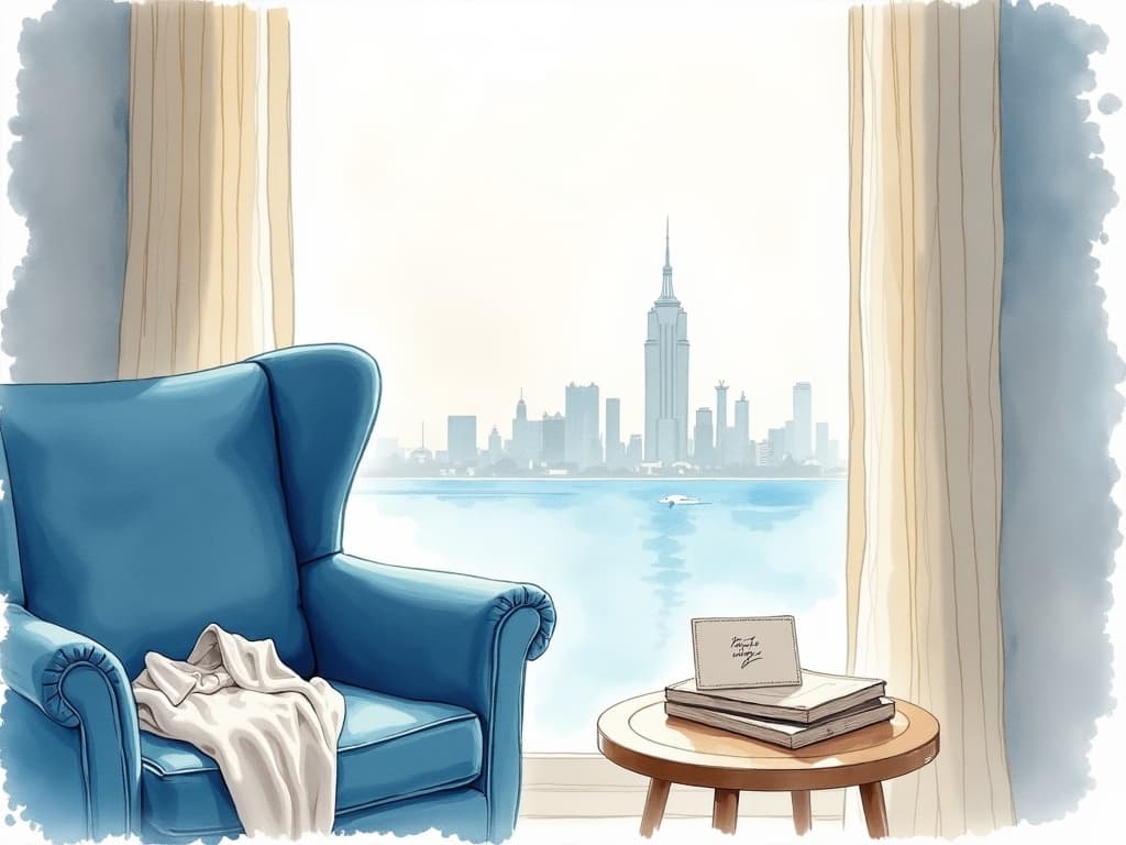 Watercolor illustration in the Concier brand palette accompanying the article "Beyond Chatbots: What Real Personalization Looks Like in 2026 Hospitality"