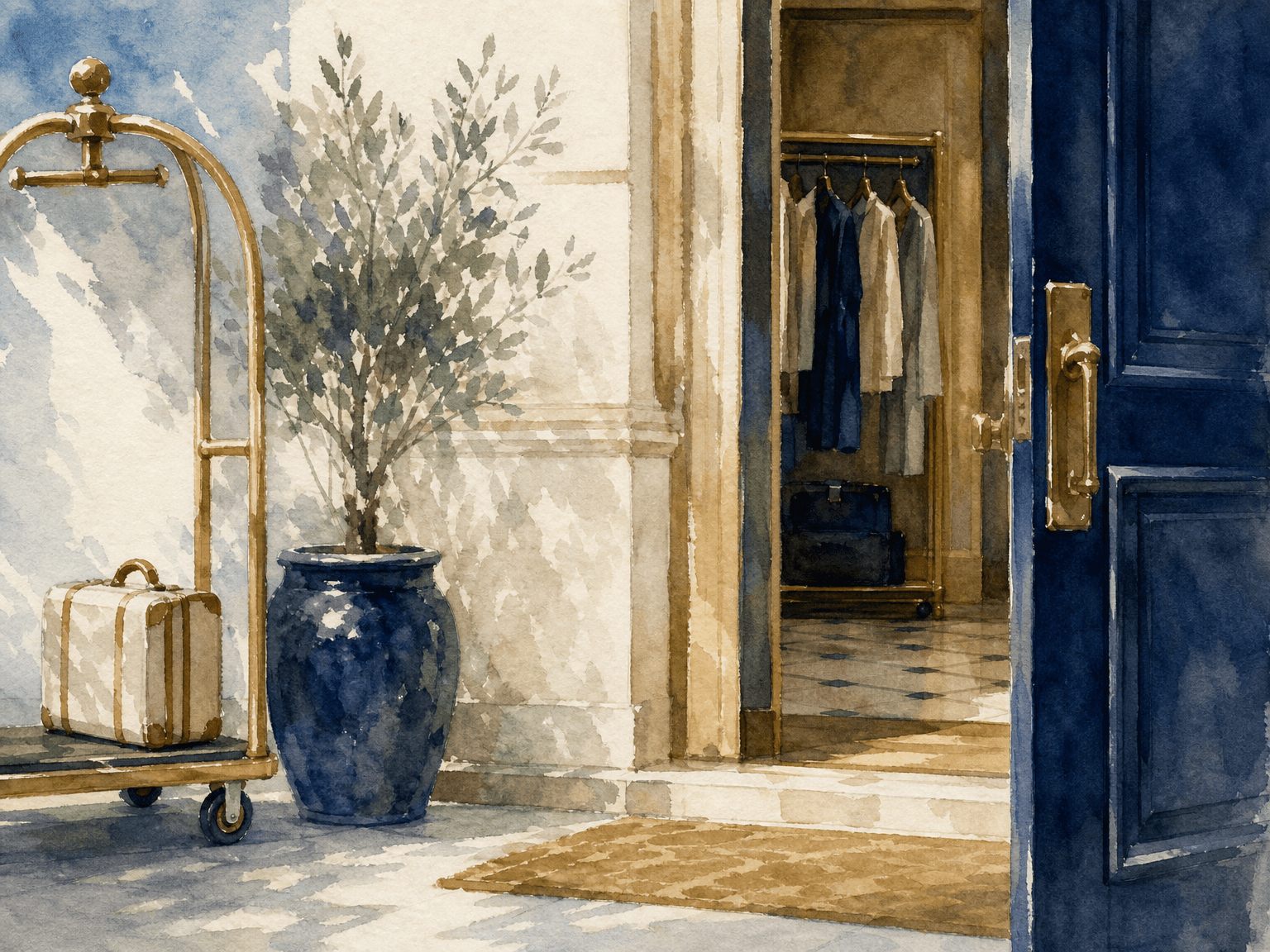 Try on, save to trip, walk in. The Concier flow in four steps.